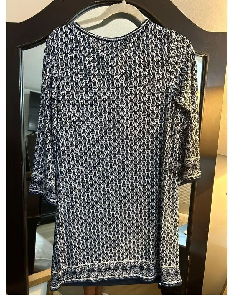 MAX STUDIO Navy Blue Shift Dress Medium - Image 2