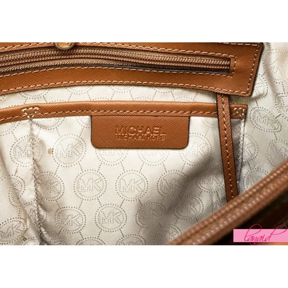 Michael Kors Jet Set Saffiano Leather Tote Bag Luggage Large Big Shoulder Purse - Image 11