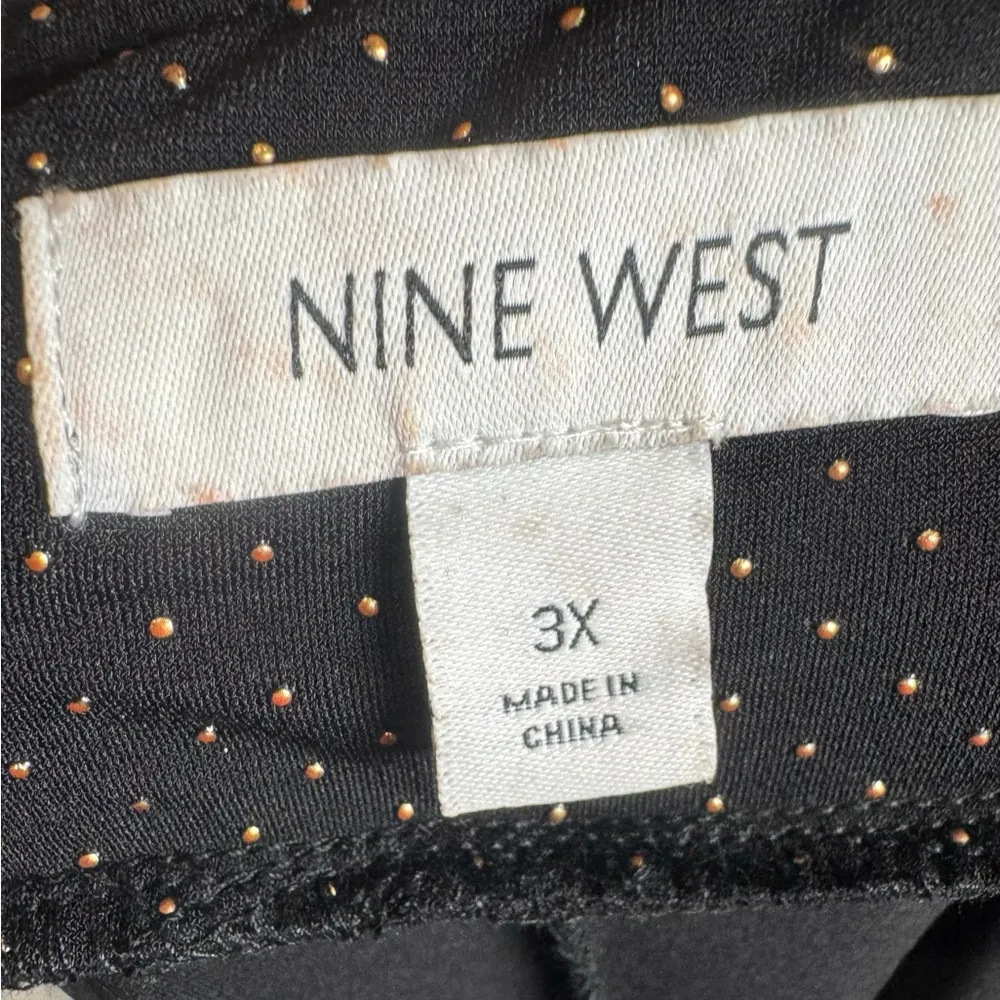 black and gold studded wide leg flowy palazzo pants size 3X NWT - Image 7