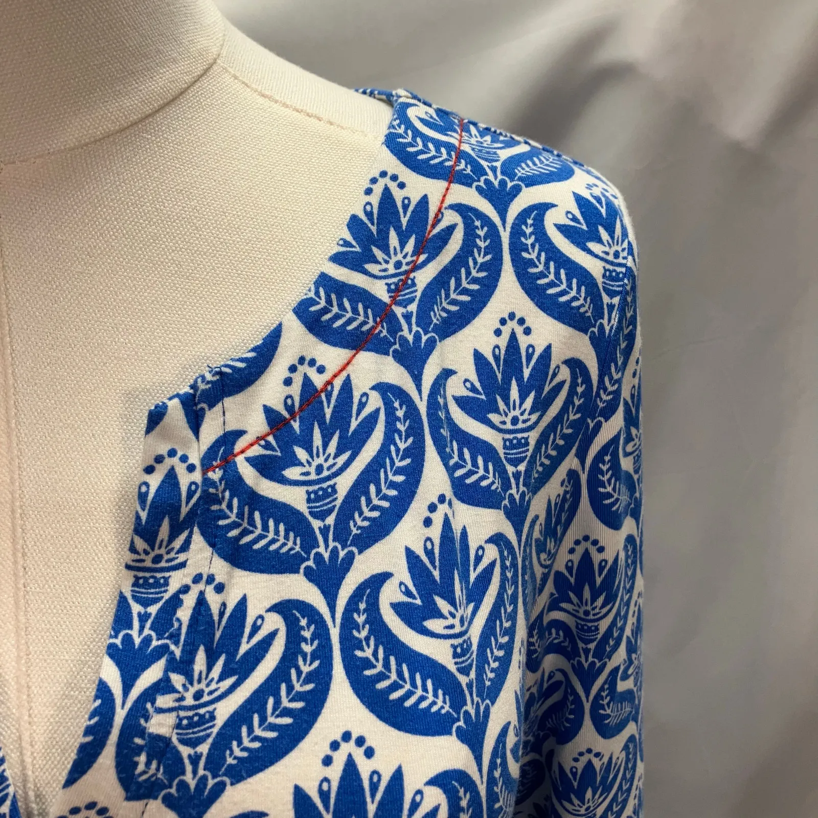 Hatley Lucy Shift Dress Women Small‎ Blue Floral 3/4 Sleeve Viscose Classic - Image 4