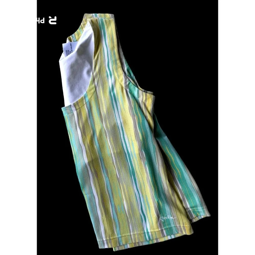Vintage Kaelin Top Sz M Striped Sleeveless Tennis Pickleball Golf Shelf … - Image 8