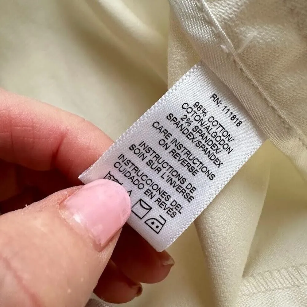 Michael Kors Womens Pants Gold Belt Stretch Straight Cream Size 14 Office Dress - Image 7