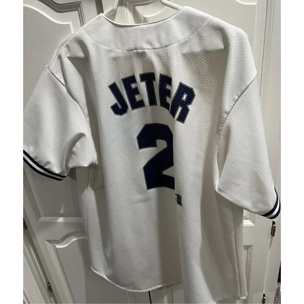 Majestic Derek Jeter #2 Yankees Jersey XL White MLB Men’s Sewn USA Authentic - Image 3