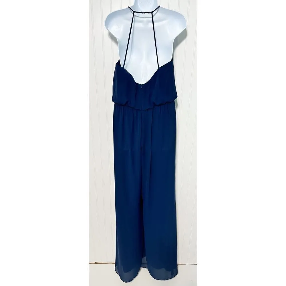 Hayley Paige Occasions Women's V-Neckline Style 5170‎ Jumpsuit Blue Size 10 - Image 7