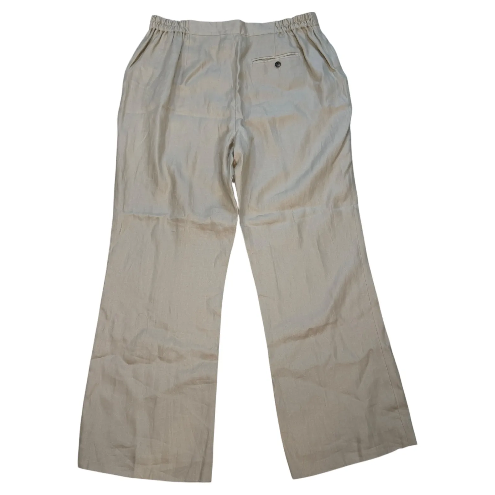 NWT Lauren Ralph Lauren 100% Linen Trousers 16W Tan Khaki Beige Pant Euro Summer - Image 2