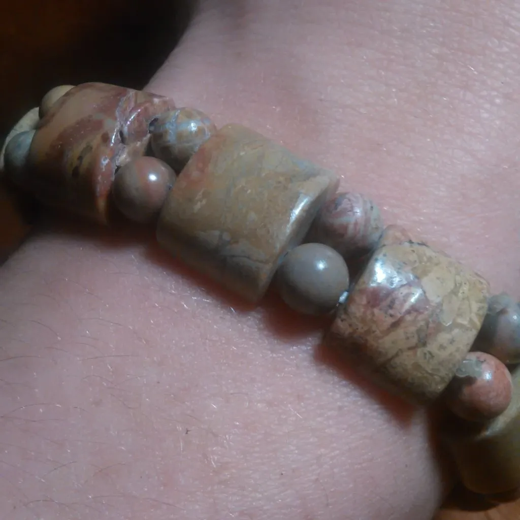 Rainbow Picasso Stone Tanker Stretch Bracelet (6 to 7 Inch) - Image 2