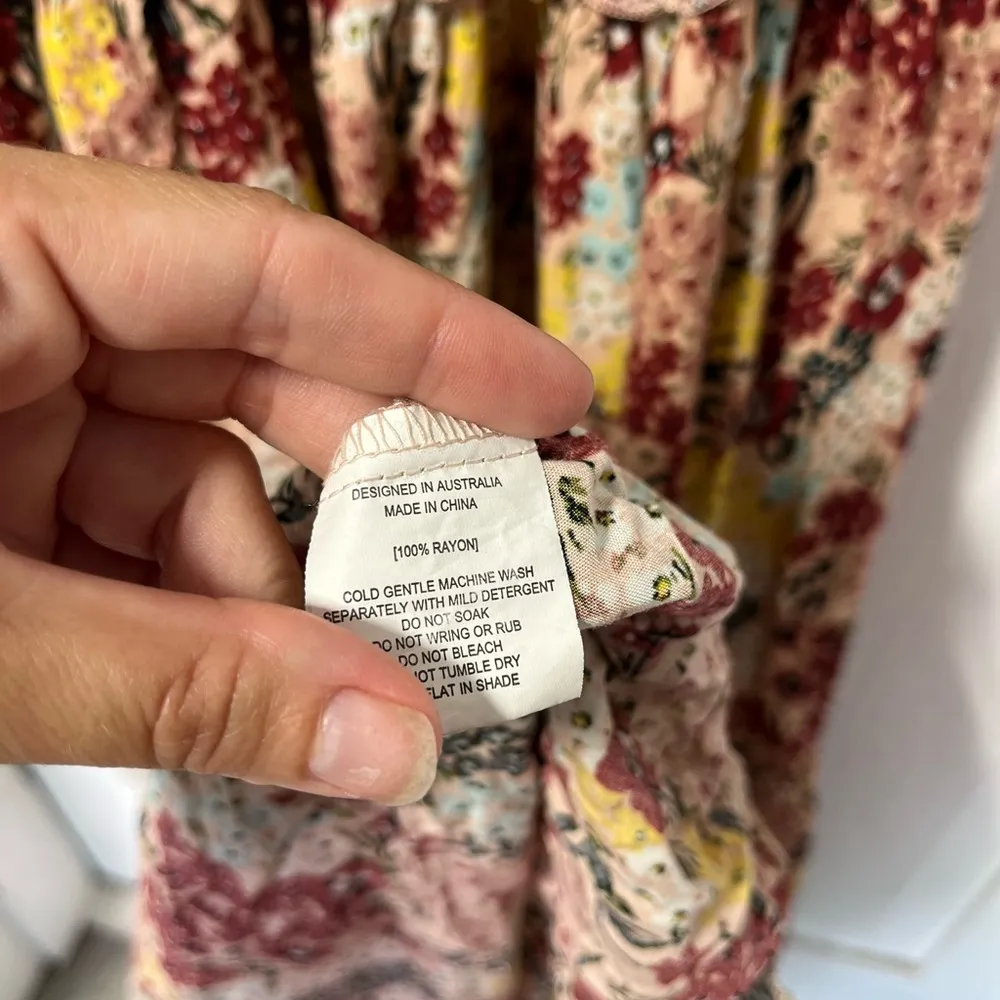 Abel the Label Floral boho Tiered Smocked Maxi dress size XS - Image 6