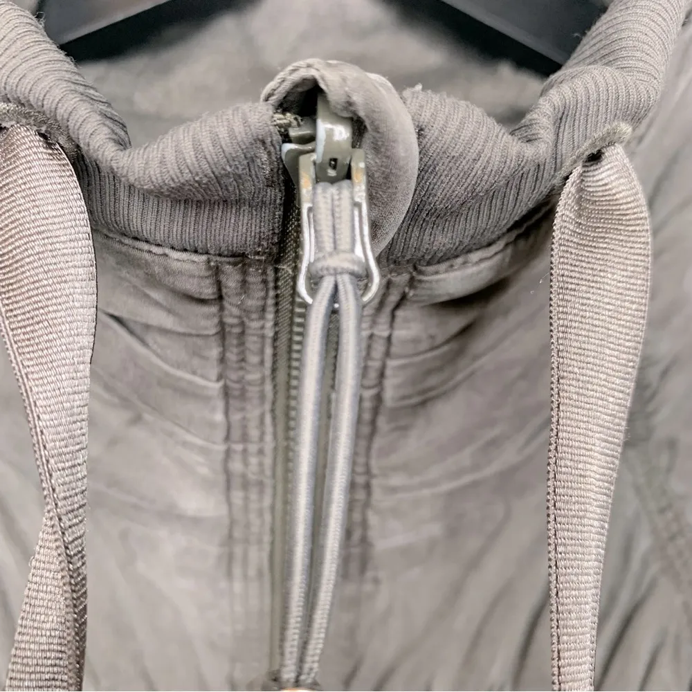 Lululemon Cool Down Jacket 6 Womens Gray Full Zip Rouched Reversible - Image 14