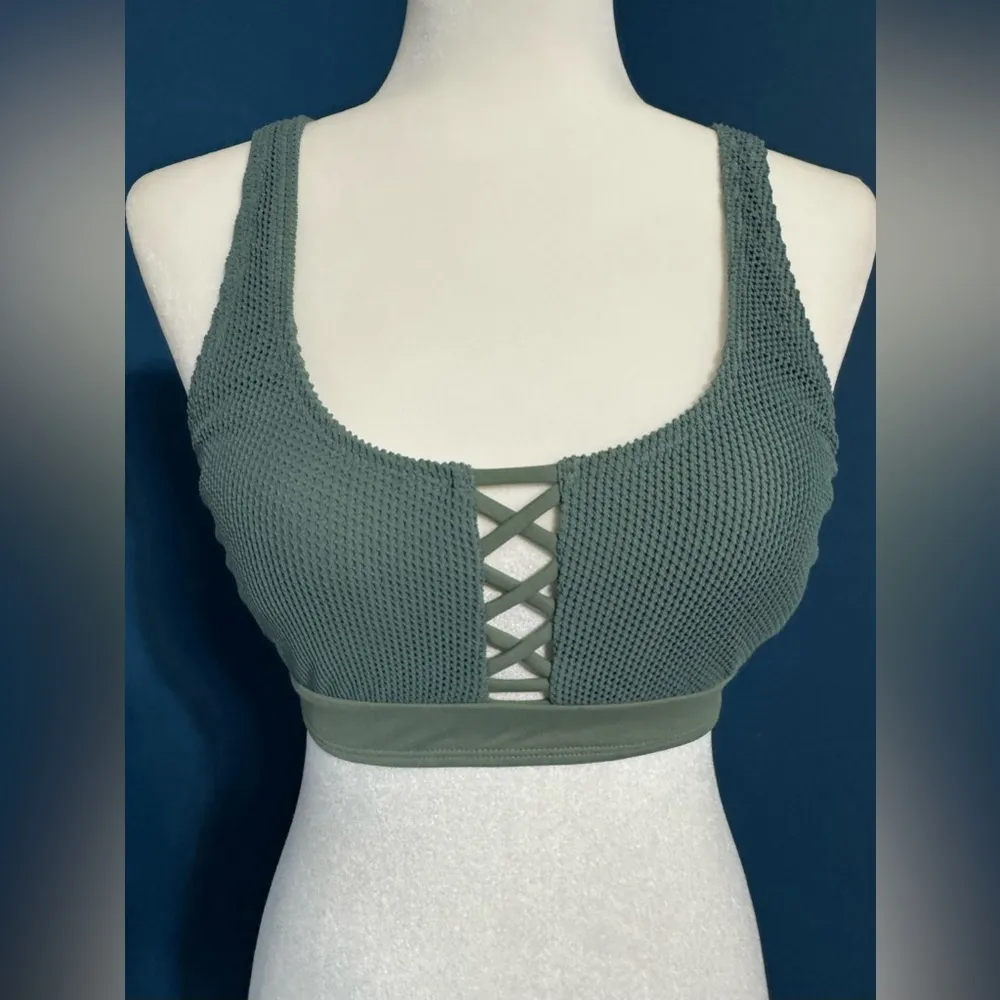 Indigo Rein Crocheted Tie Back Bikini Green Size M NWT - Image 2