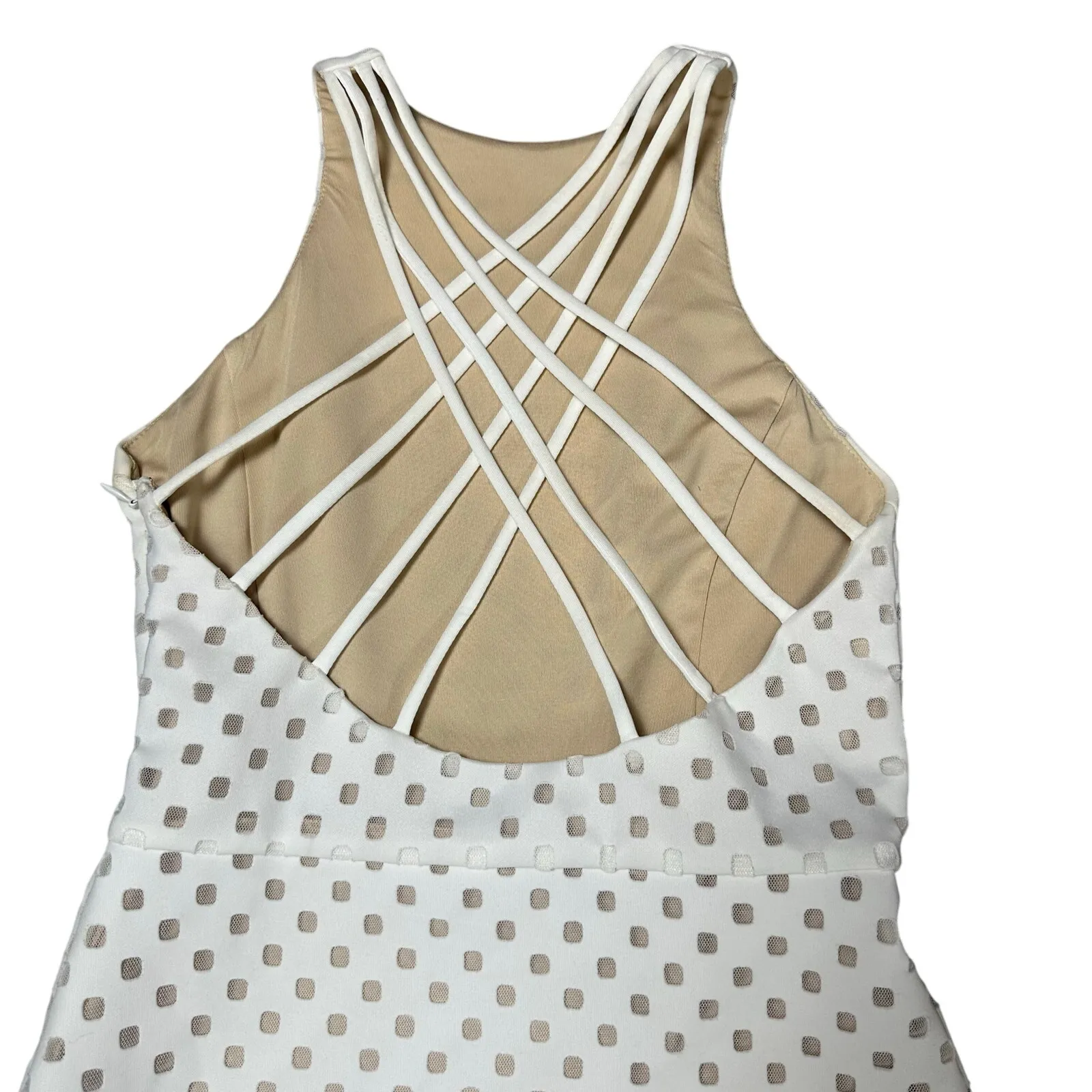 NBD Bound for Glory White Perforated / Laser Cut Dress - Image 3