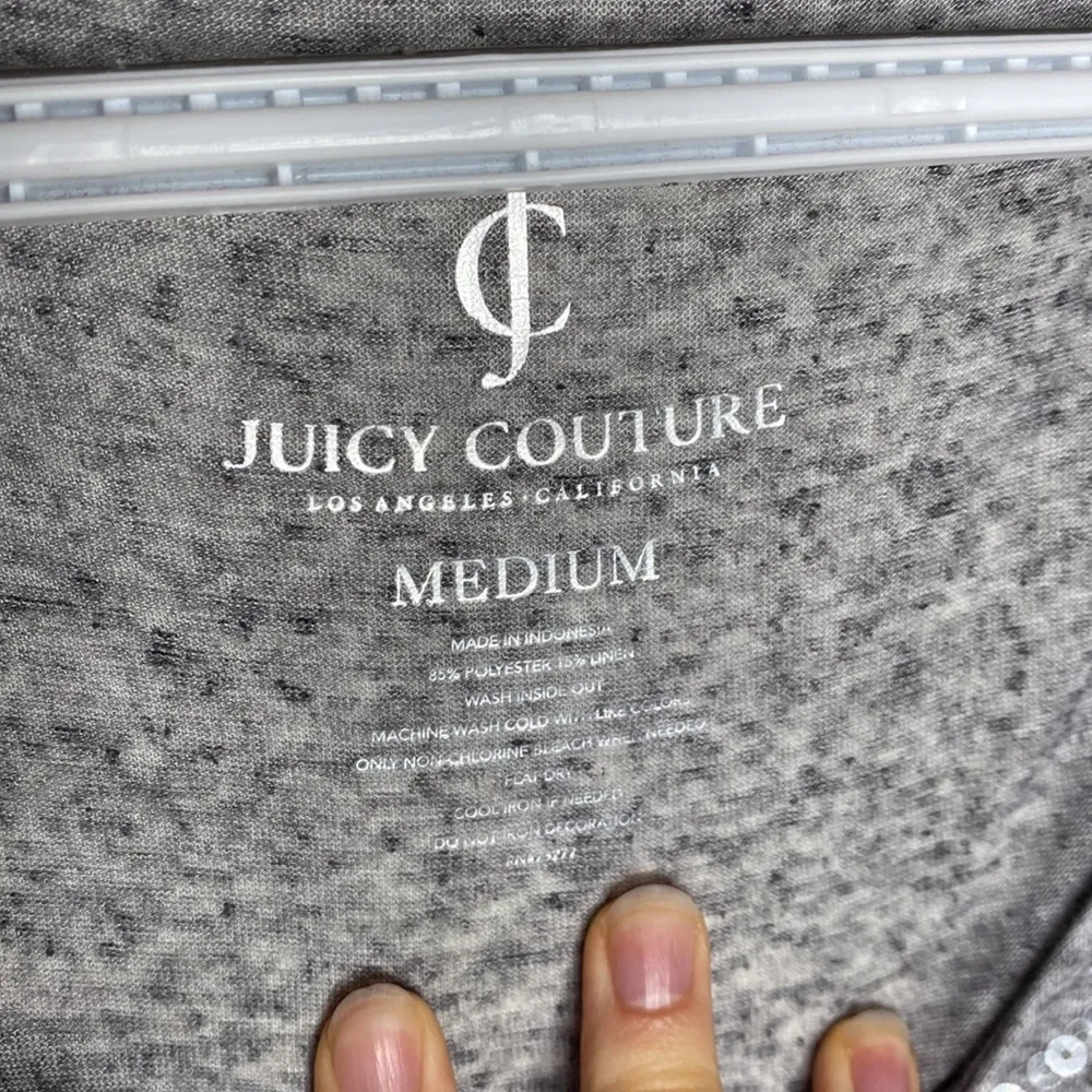 Juicy Couture v neck jewel and sequins embellished long sleeve top size M - Image 8