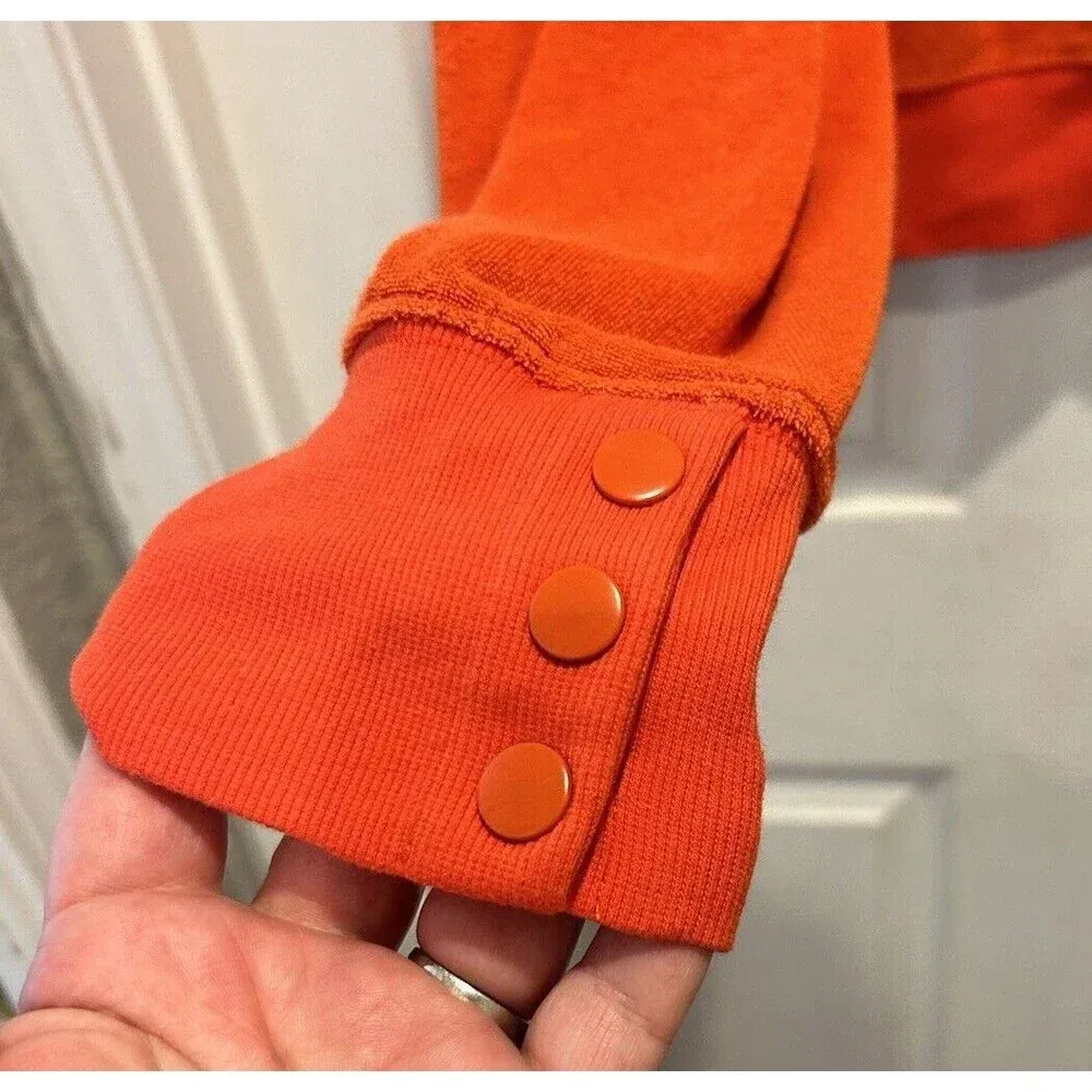 Z Supply Breanna Terry Sweatshirt Crop Orange  Drop Shoulder Athleisure XL - Image 5