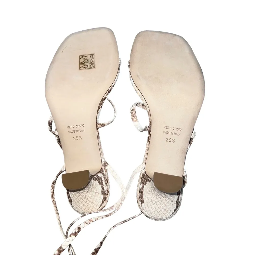 NEW NIB Paris Texas Sandalo Lace Up Wrap Sandal In Natural Faded Python Tan Size 5.5 - Image 11