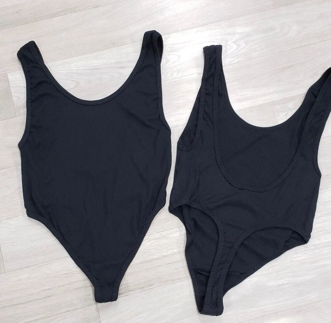 Iron fist Women’s Black Ribbed Bodysuit Thong (L) - Image 6