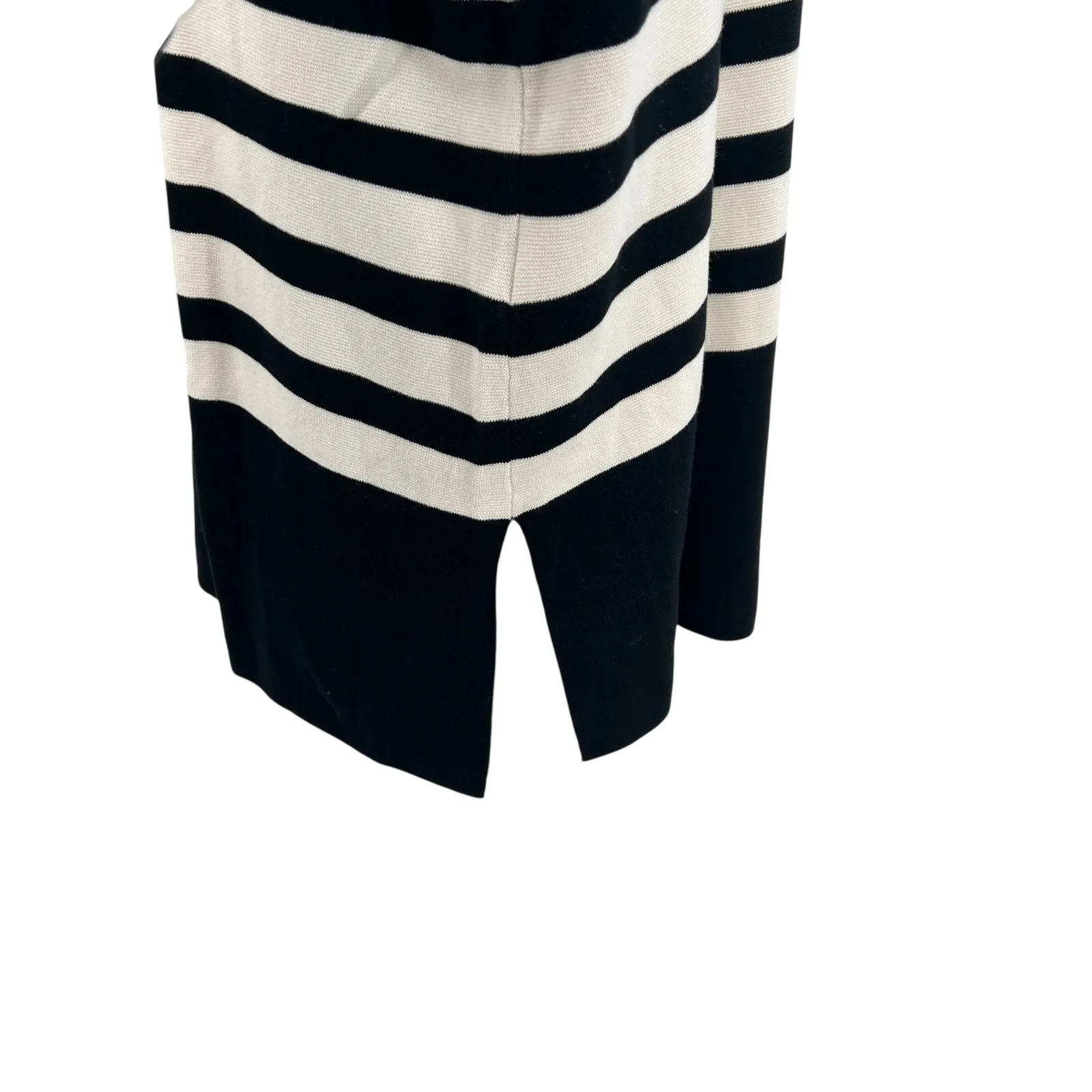 COS A-Line Roll Neck Top Sweater Striped Black Cream Size‎ Small - Image 9