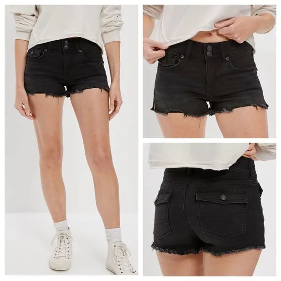 AE Ne(x)t Level Low-Rise Denim Short Shortie Size 4 - Image 2