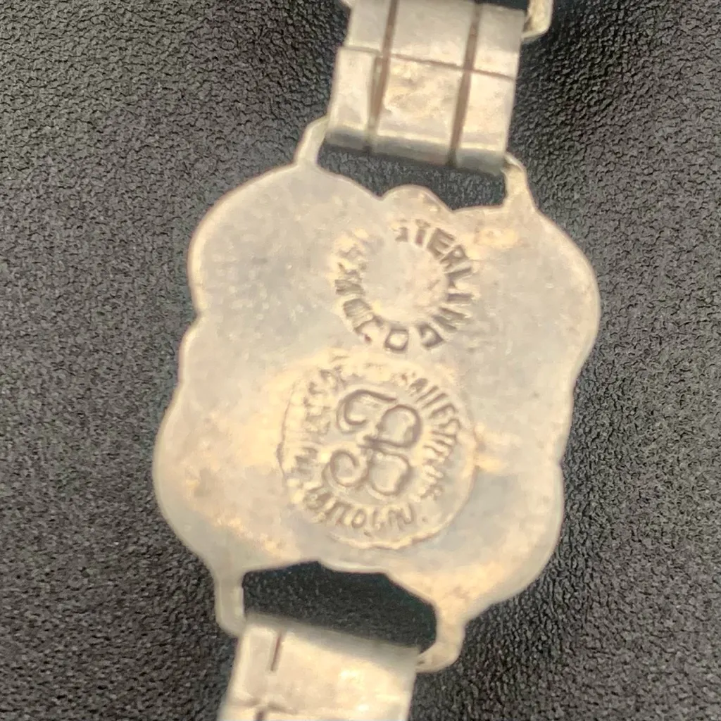 VTG Taxco Mexico Carved Onyx Aztec Face Bracelet Sterling Silver 7” Black - Image 6