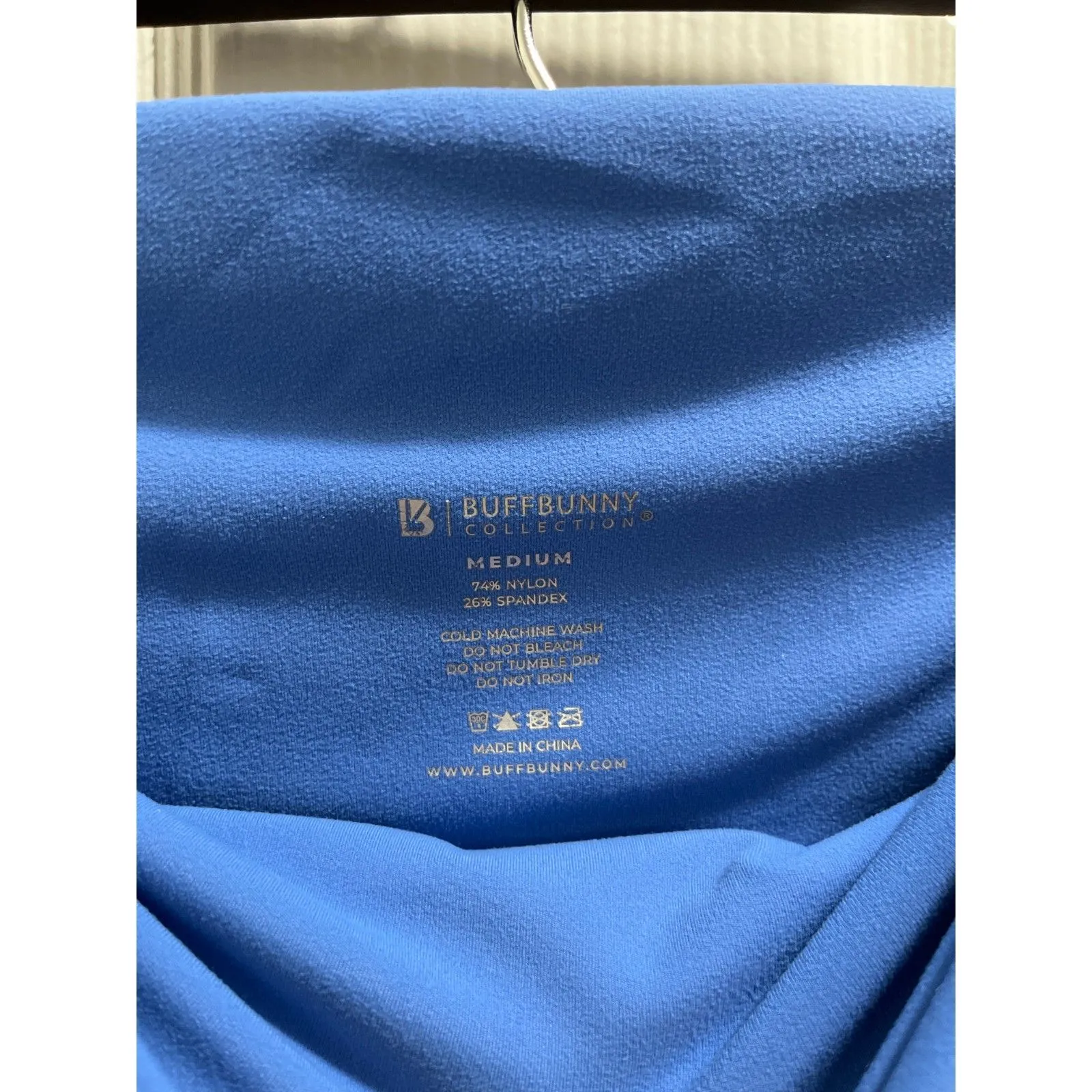 BuffBunny Vibrant Blue Spandex Biker Shorts Size Medium Athletic Workout - Image 3