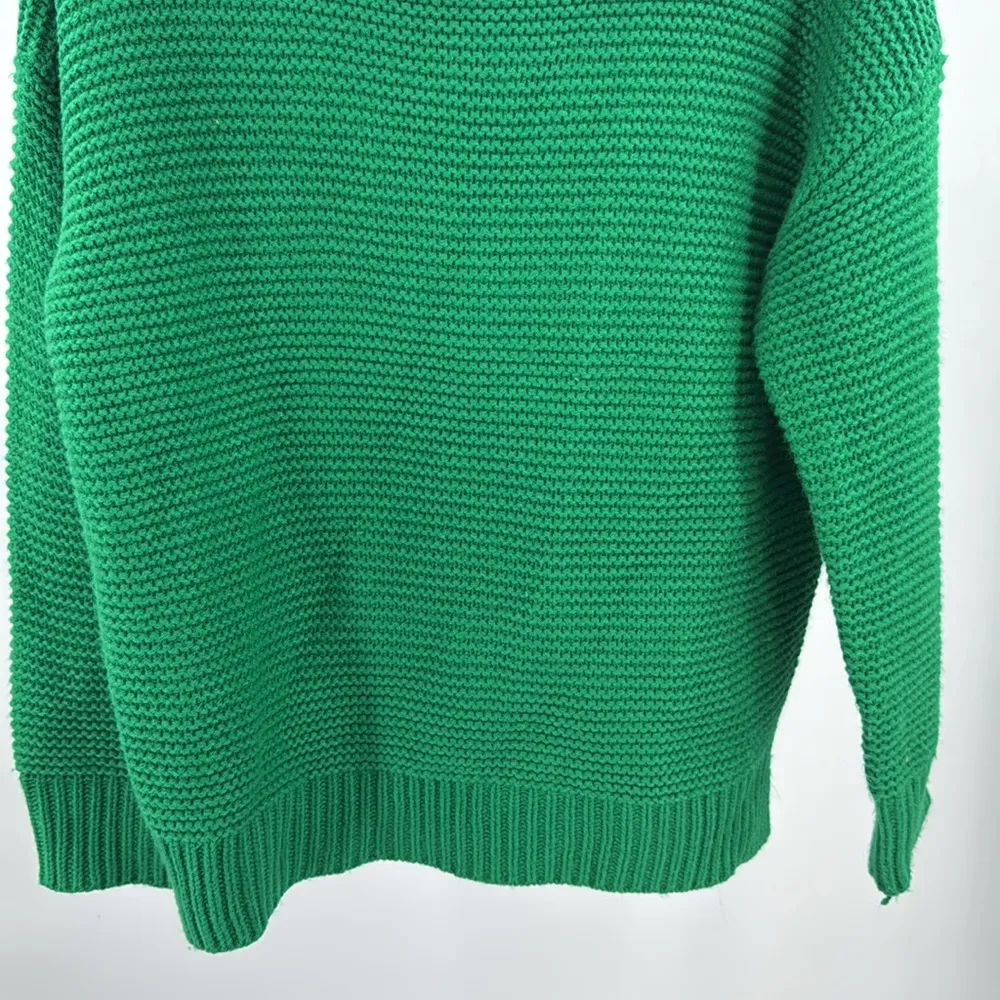 Vici Kelly Green Cowl Neck Sweater Ribbed Knit M holiday winter fall chunky - Image 7
