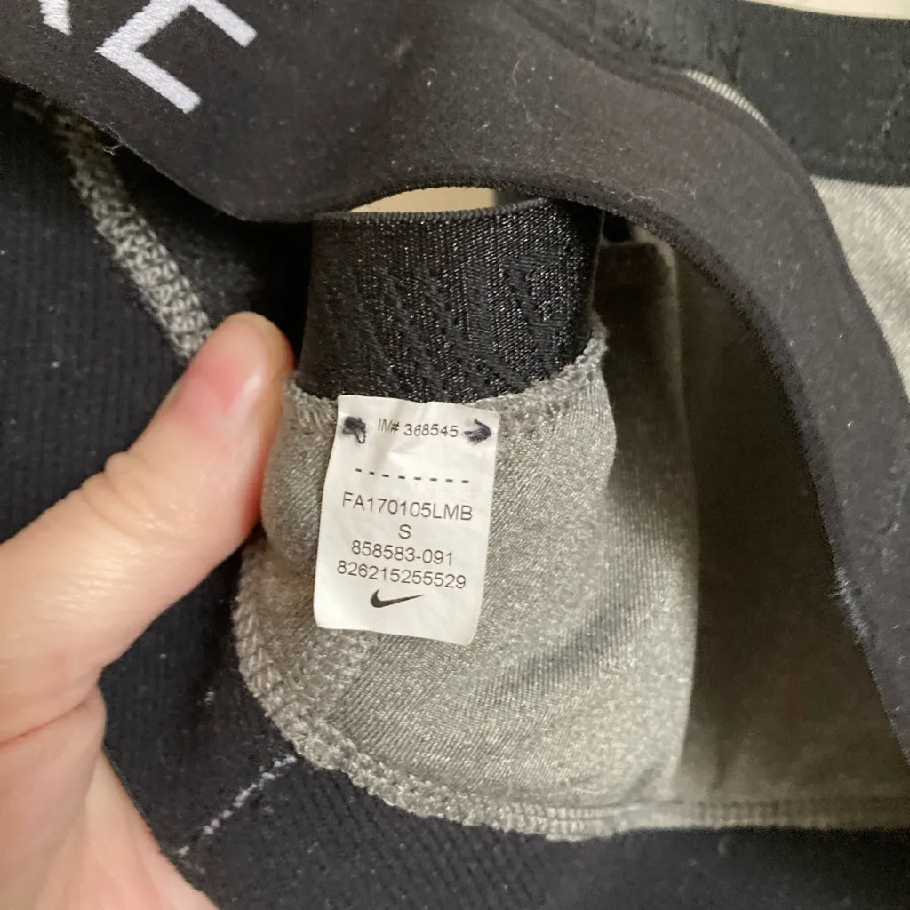 Nike Gray & Black Pro Indy Logo Bra - Image 6