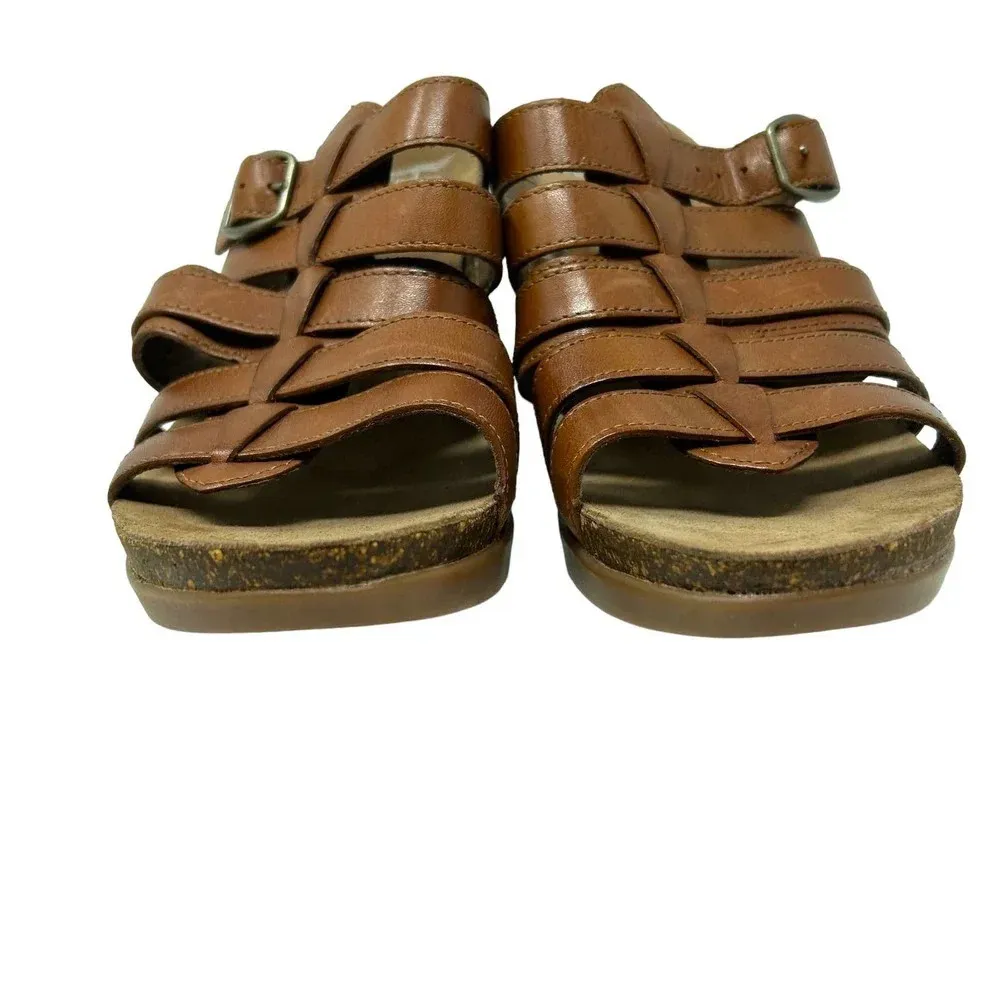 Dansko Dina Cognac Tan Leather Strappy Block Heel Sandals Size 41 US‎ 10.5-11 - Image 3