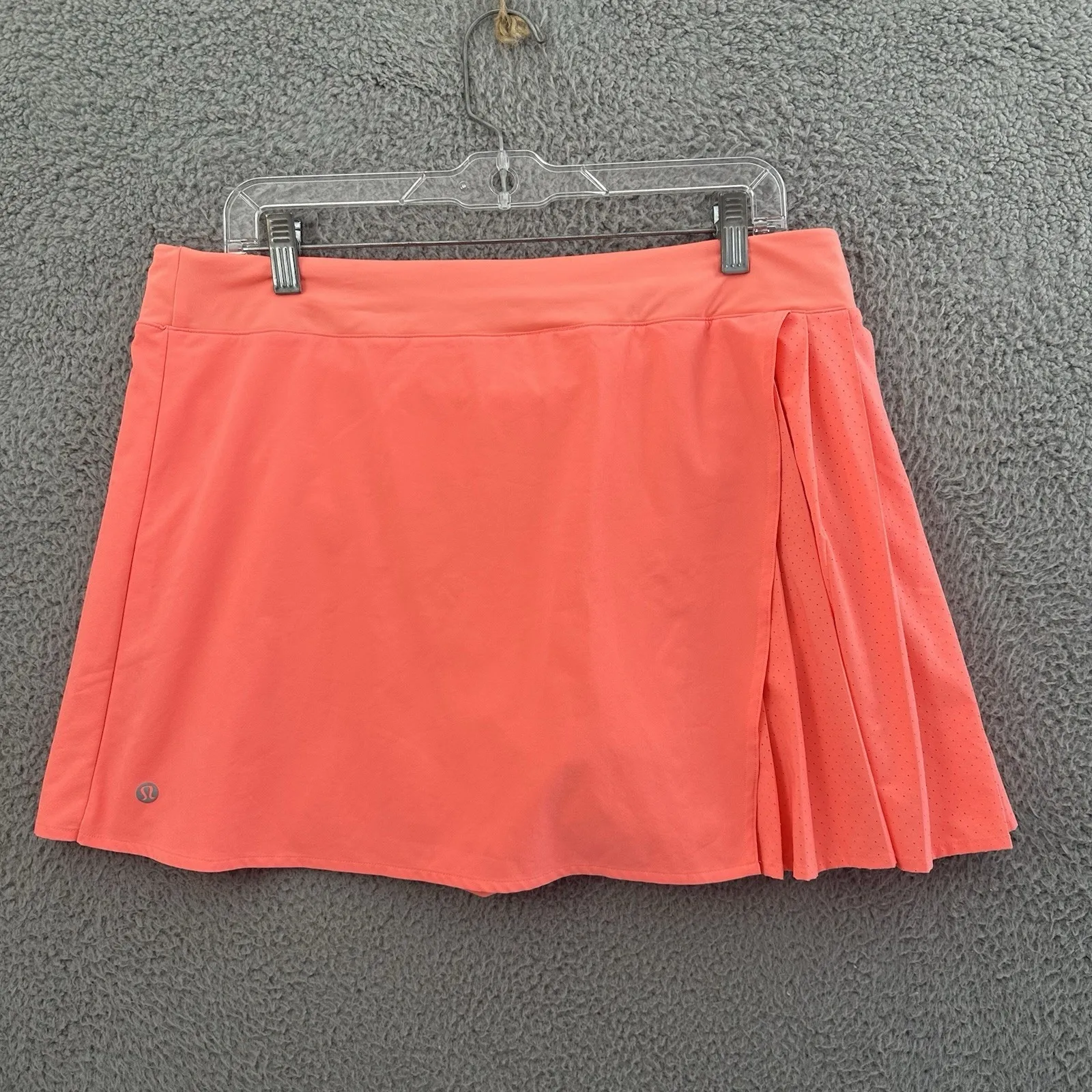 Lululemon Asymmetrical Pleated Tennis Skirt‎ Skort Sunset Orange Athleisure W 12 - Image 3