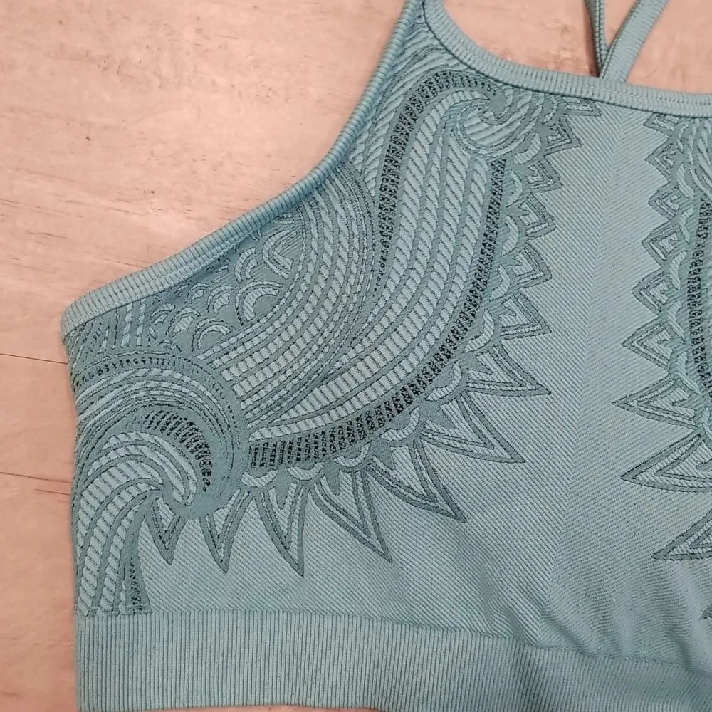 đź’•AVOCADOđź’• Deja Vu Bra Maui Blue Embroidered Jacquard Boho Medium/Large M/L NWT - Image 6