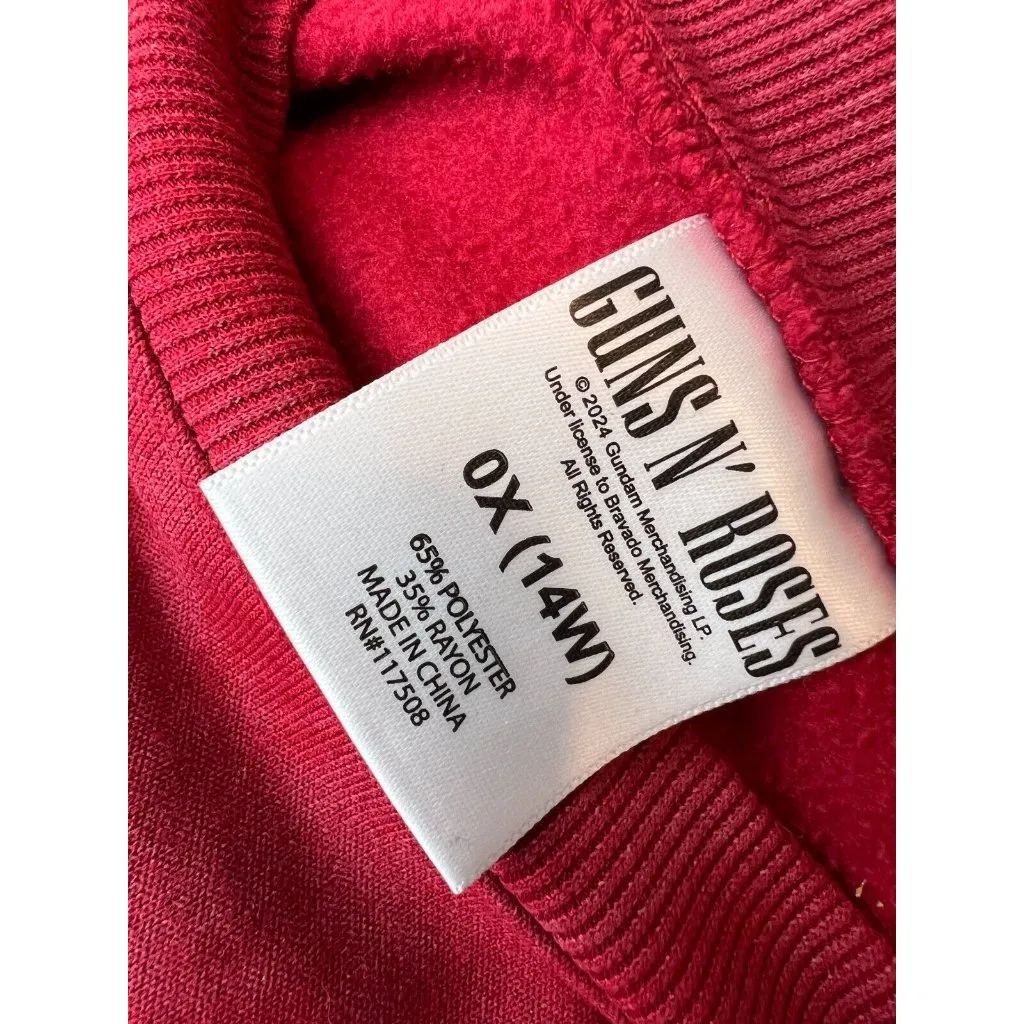 Guns N Roses Sweatshirt Plus 14W 0X Red Pullover Womens Tie Dye Graphic - Image 3