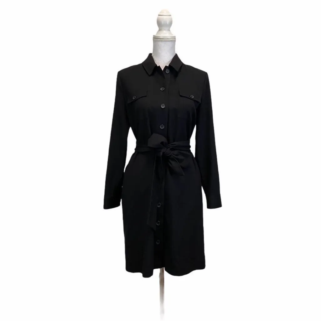 1901 Black Shirt Dress – Cinched Waist – Size XS - Image 4