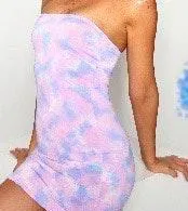 Pastel Tie Dye Bodycon Tube Top Dress Multiple Size 6 - Image 3