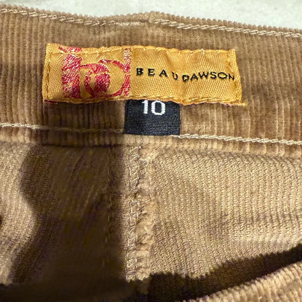 Beau Dawson Mid to High Rise Camel Corduroy Jeans Boot/Flare Made in the USA Tan Size 10 - Image 4