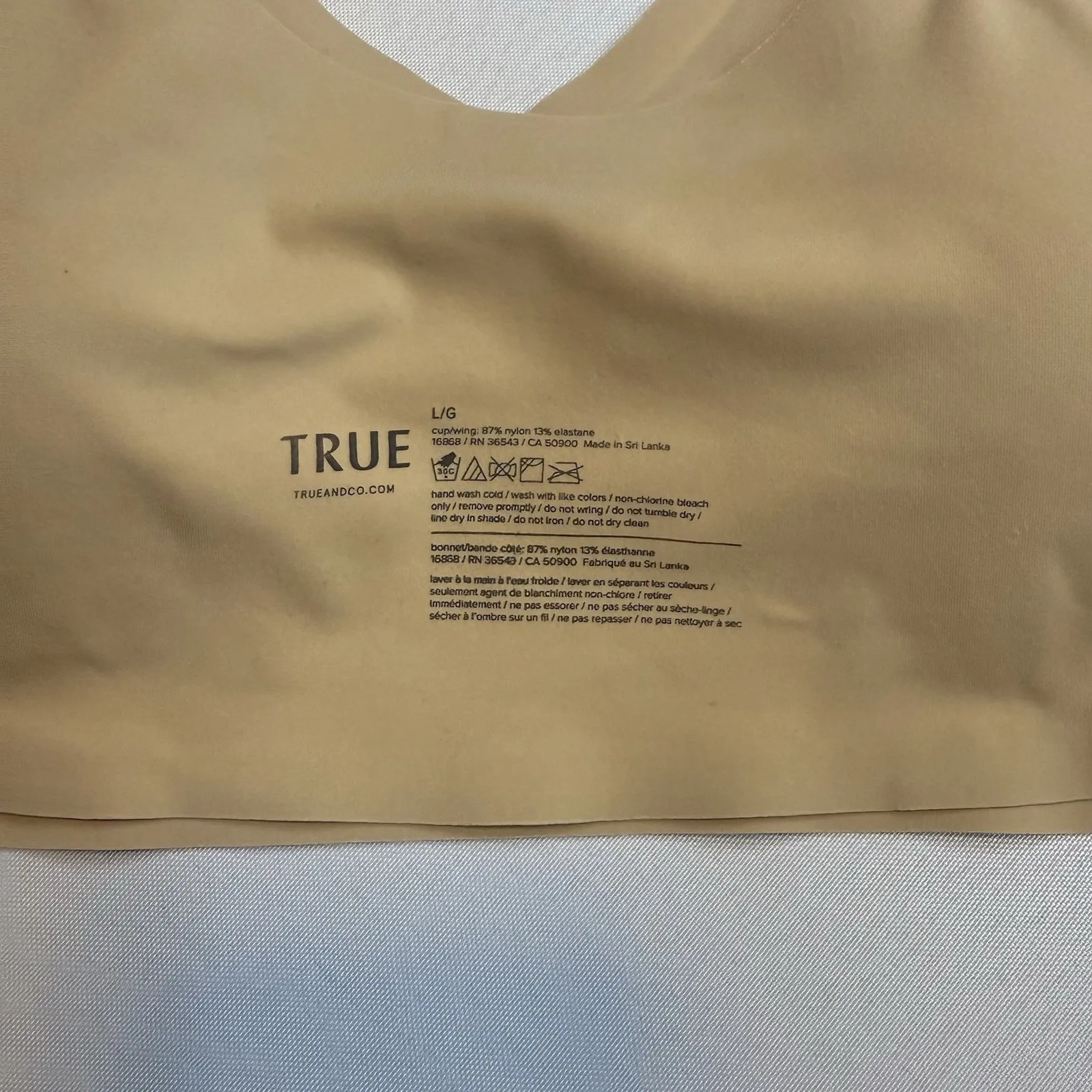 True & Company Wireless Removable Pads Light Nude Large Bra 36 C&D and 38‎ A&B Tan - Image 9