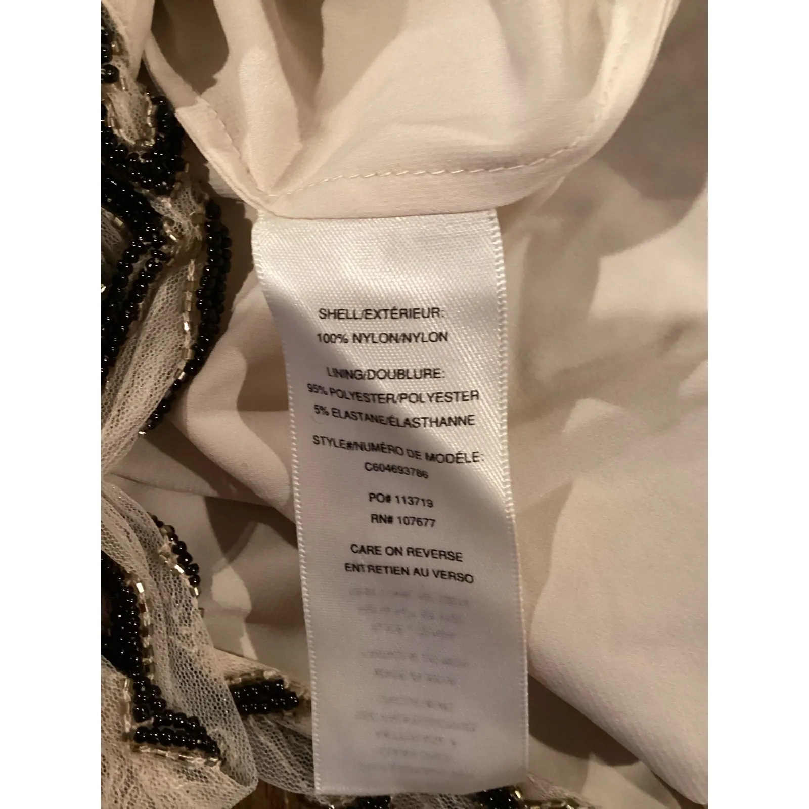 ALICE + OLIVIA Arlette deep v neck diamond motif beaded Midi Dress Black/Cream 2 - Image 10