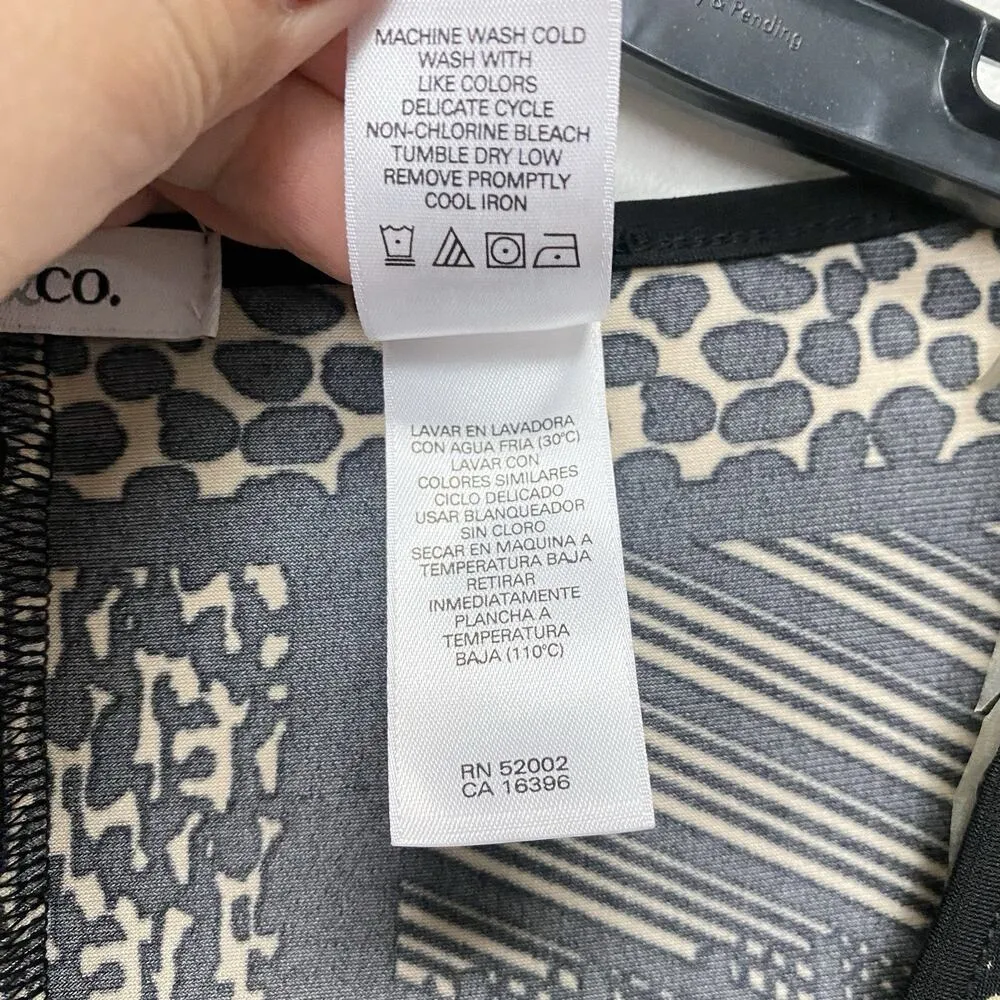 Liz & Co Women’s Medium Top Blouse Geometric 3/4 Dolman Sleeve Art To Wear Artsy - Image 5