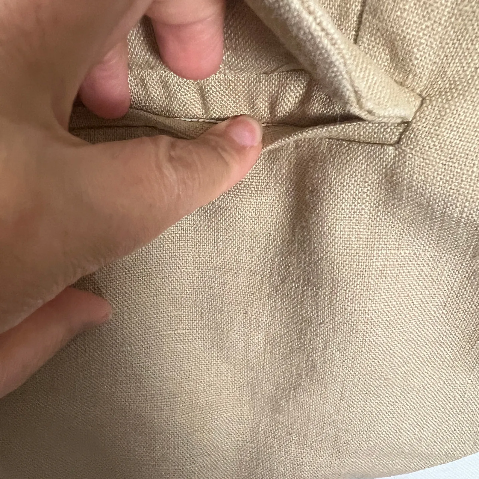 Gibson Linen Beige Women's 3/4 Sleeve Blazer Size Small - Image 6