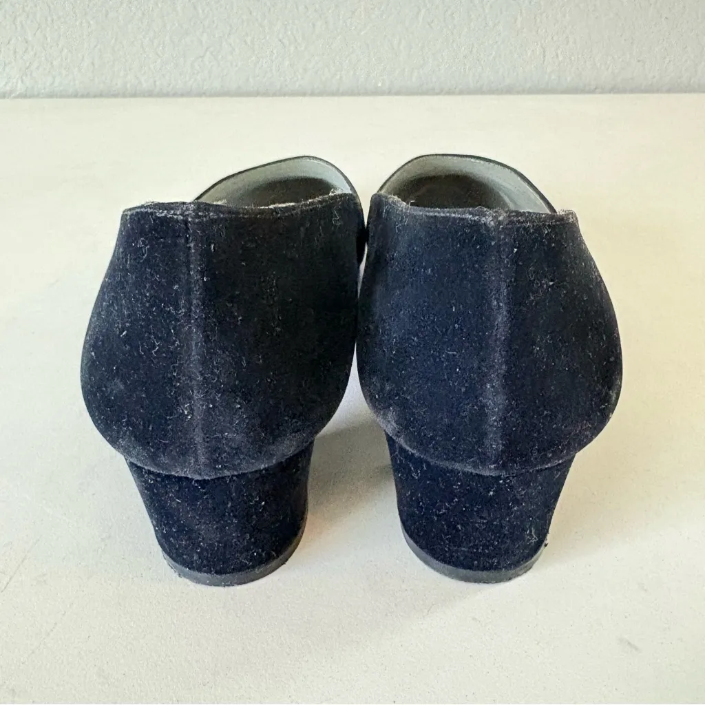 Nina Women’s Pumps Low Block Heels Black Velvet Made In Spain Size 8 M - Image 4