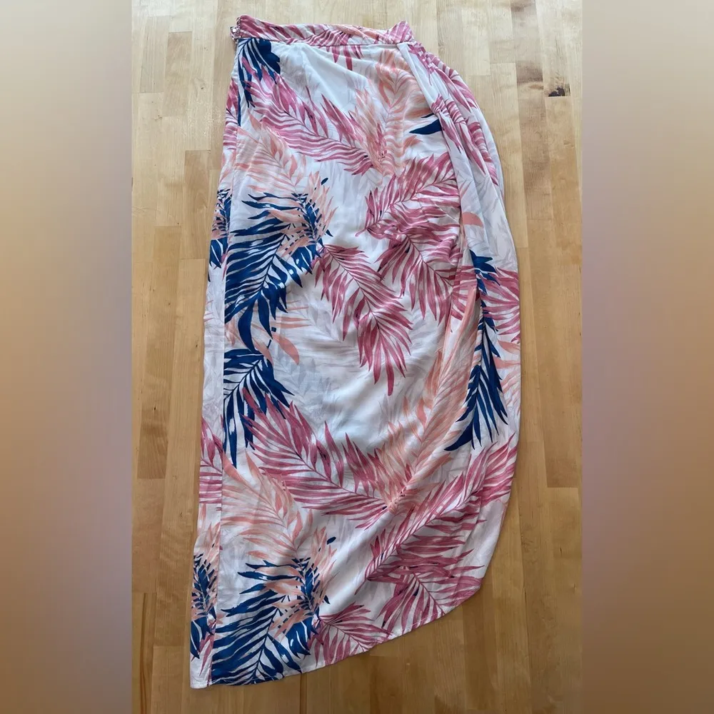Abbeline Tropical Print Wrap Maxi Skirt - Image 2