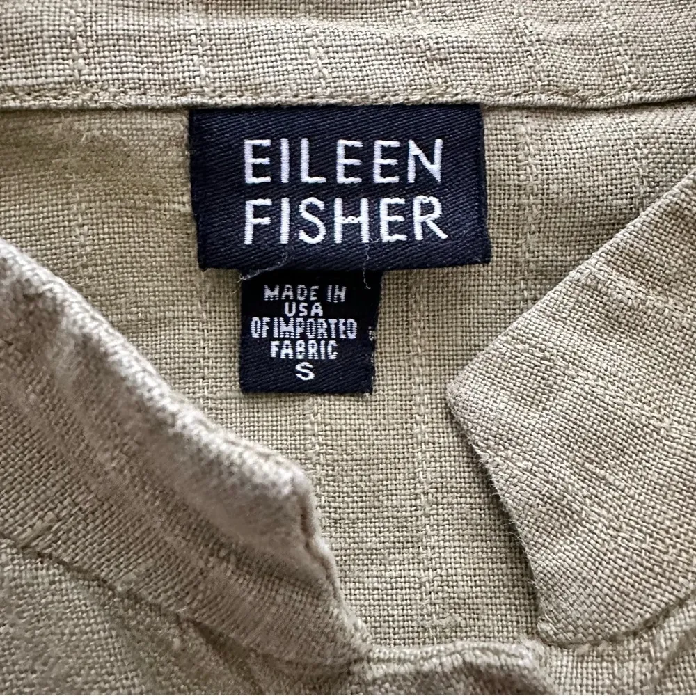 Eileen Fisher Green Linen Tunic - Image 6