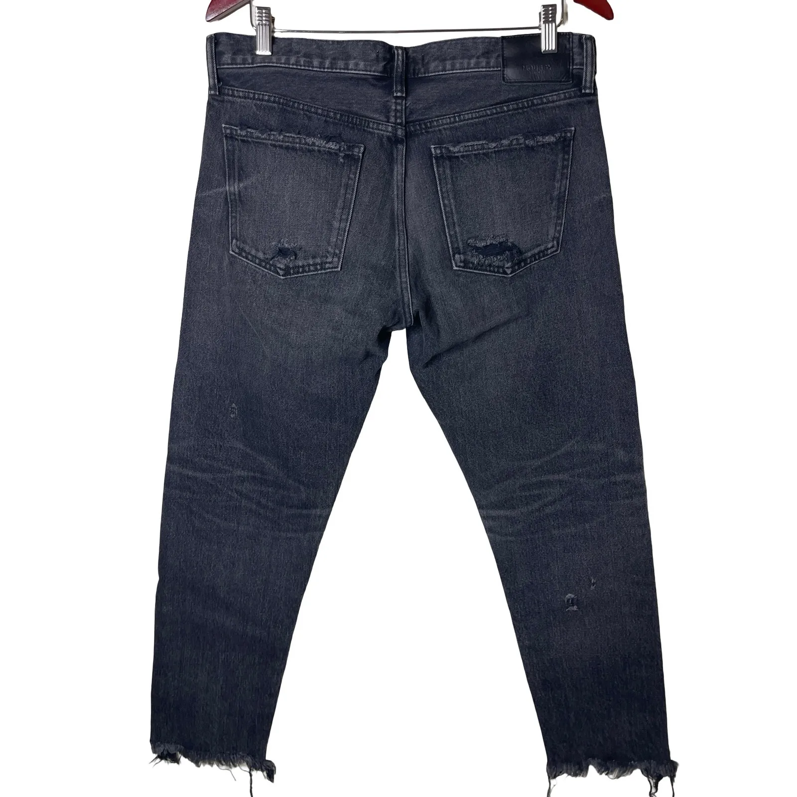 Moussy Merry Tapered Mid Rise Faded Black Cropped Straigt leg Jeans 30 - Image 5