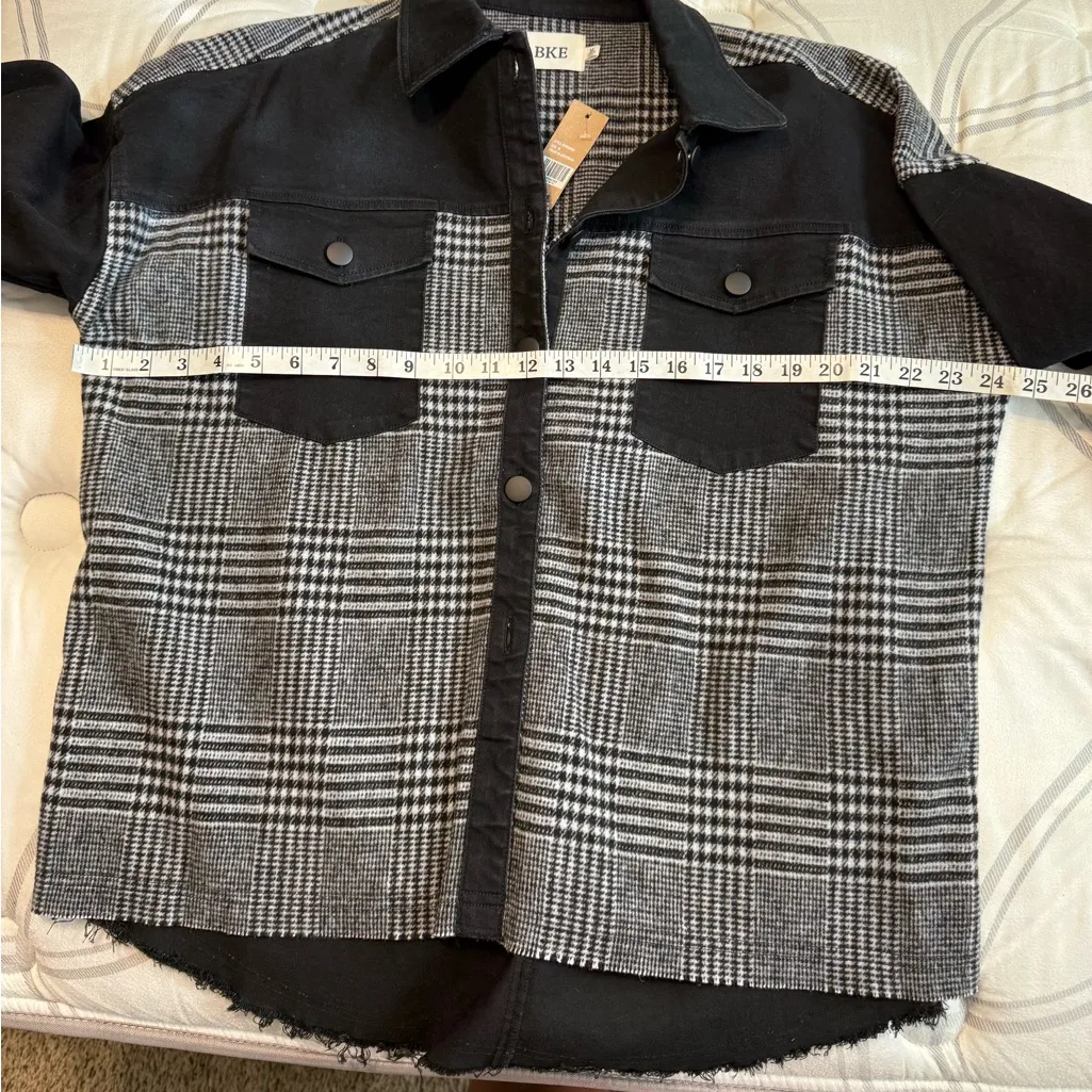 BKE denim and pieced flannel jacket - Image 5