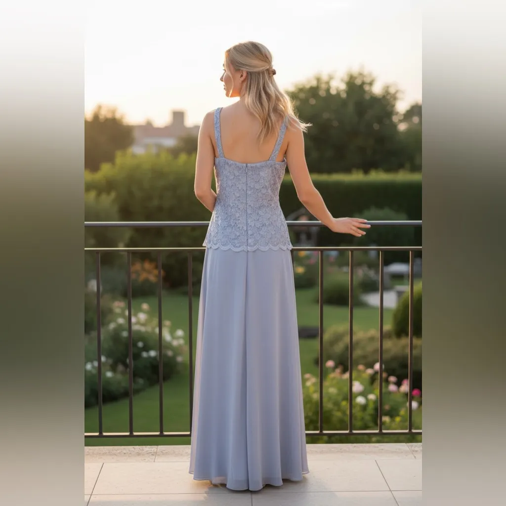 NWT Marina Long Mother of the Bride Jacket Gown Set Light Blue 4 - Image 6