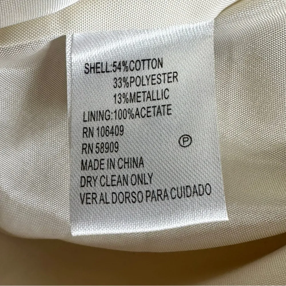 CREMIEUX NWT Metallic Cream Midi Dress - Image 7