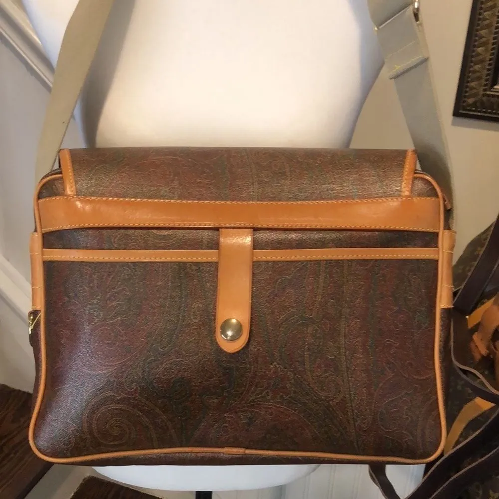 ETRO Red Paisley Tote Messenger Computer Bag Crossbody Bag Rare - Image 2
