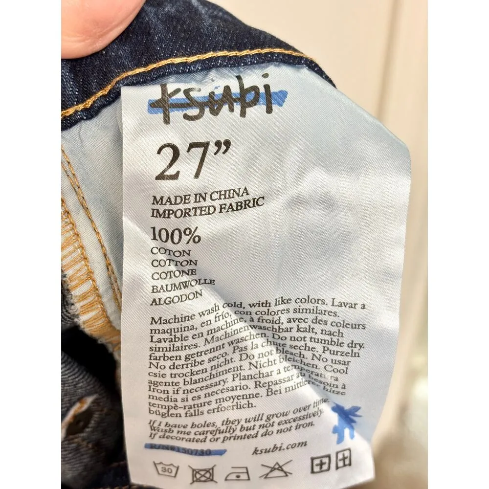 Ksubi Haven High Rise Cutout Waist Denim Wide Leg Jeans Blue Women's Size 27 - Image 5