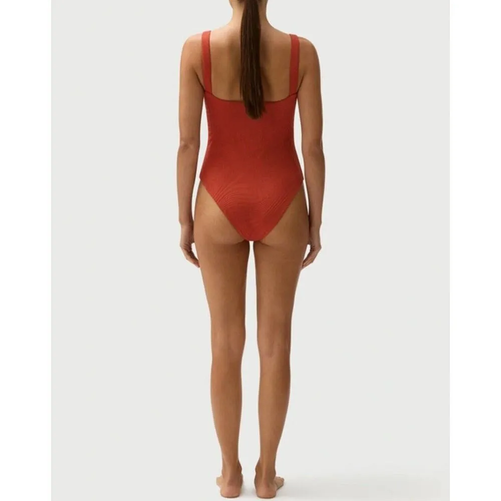 NEW Free People Fella Swim Andre Full 1 Piece Bathing Suit Rose Pink NWT S Small - Image 9