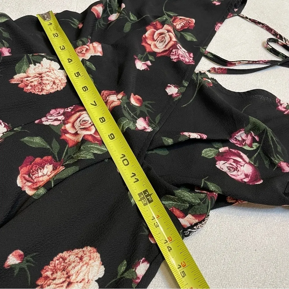 Boutique bohemian boho Romper floral Rose’s black and pink - Image 15