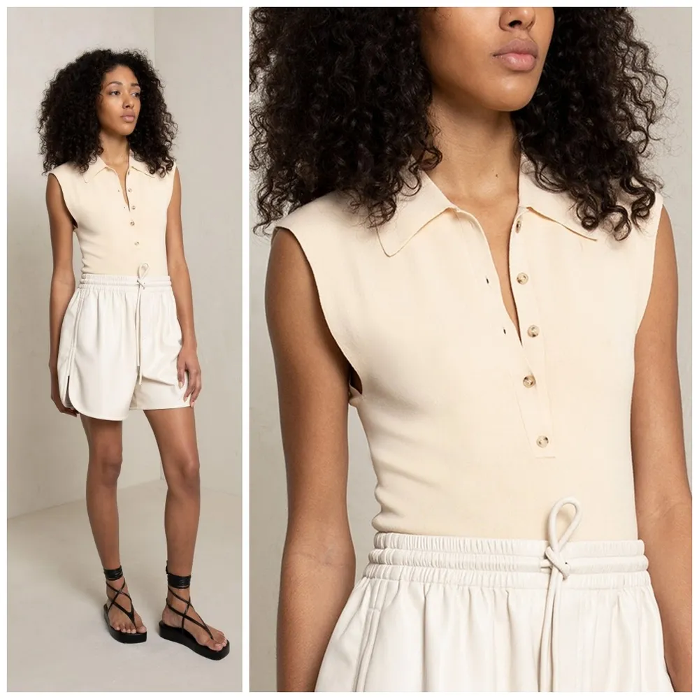 A.L.C. Taylor Rib Knit Polo Top - Image 5