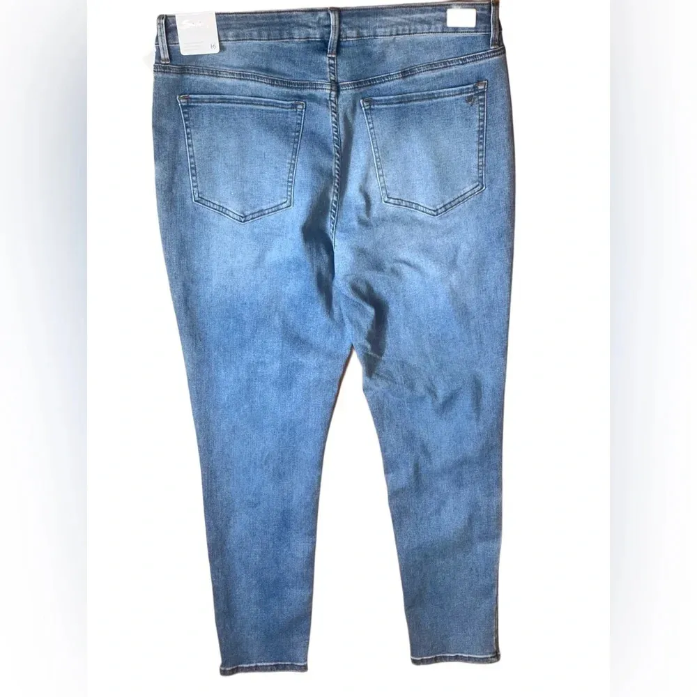 SEVEN 7 sz 16 Stretch light blue Denim TUMMYLESS JEANS Skinny High Waist - Image 2