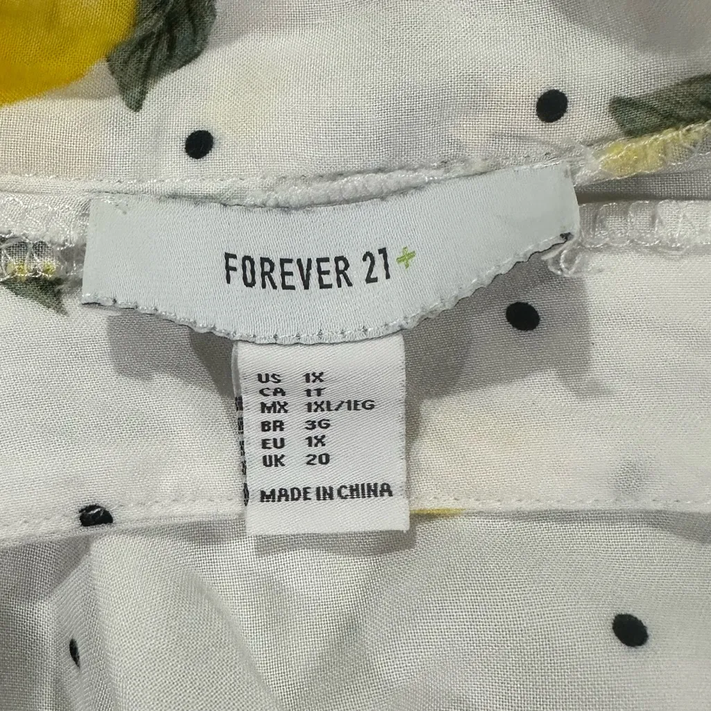 Forever21 Wide Leg Cropped Palazzo Pants Limoncello Fruit Citrus Pants Sz 1x - Image 5