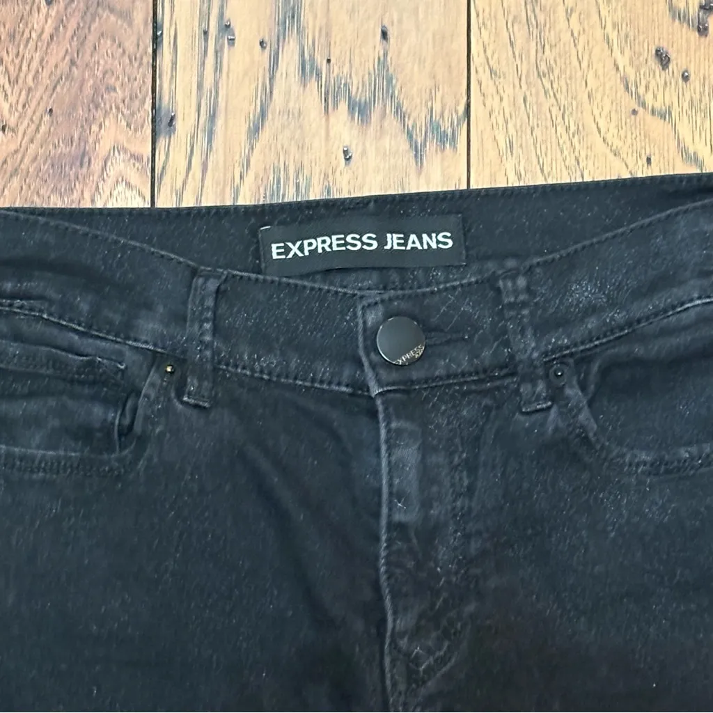 Express Black Snake Print Jeans - Image 2